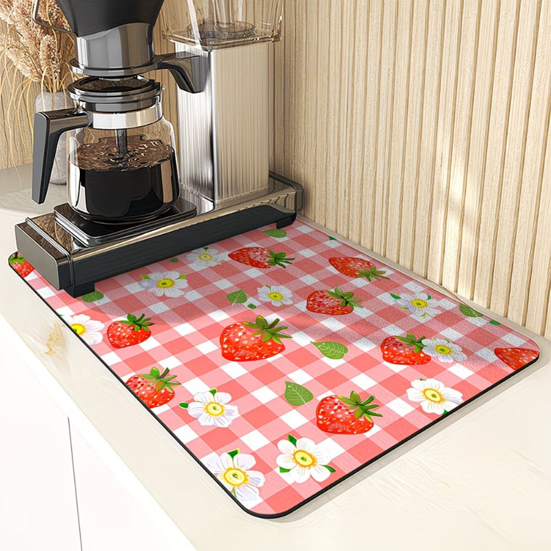 Almohadilla de drenaje de cafetera estadounidense transfronteriza, almohadilla antideslizante de absorción de agua de barro de diatomeas en la cocina, almohadilla antideslizante resistente al desgaste y cortable, almohadilla térmica en la Mesa image 18