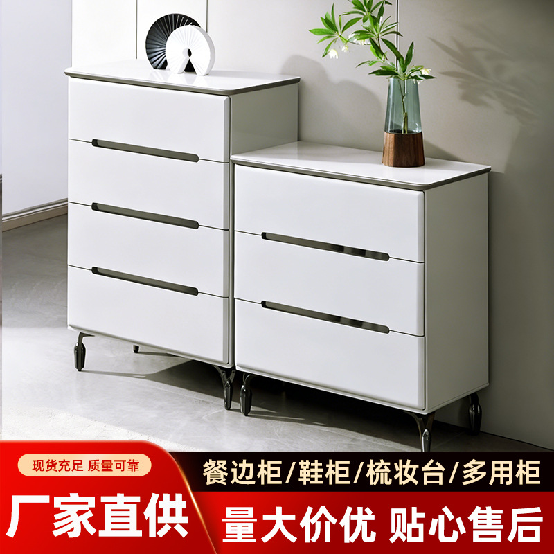 Light Luxury Sideboard and Shoe Cabinet Integrated Against the Wall, Home Dressing Table, Chest of Drawers, Kitchen Storage Cabinet, Low Cabinet, Factory Wholesale