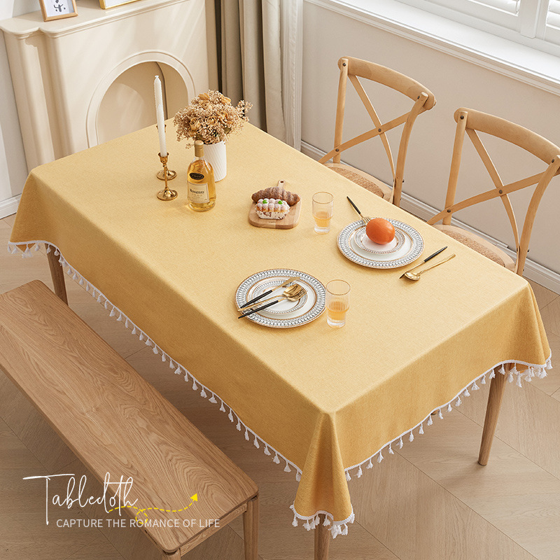 Ins algodón imitación tela de mesa impermeable a prueba de aceite sin lavado tela de mesa de comedor viento crema simple moderna alta sensación tela de mesa de té