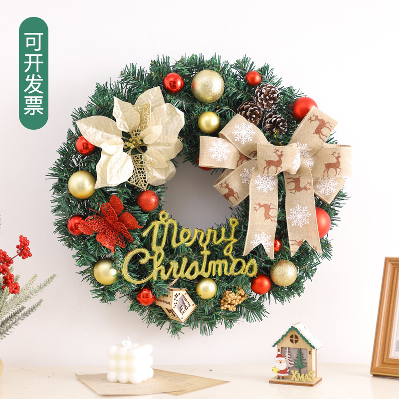 Amazon Navidad guirnalda 40/50/60cm simulación Navidad guirnalda adornos Navidad decoraciones colgante puerta colgante