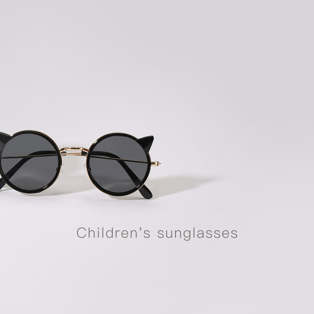 2023 nuevas gafas de sol de metal para niños dibujos animados gato gafas de sol para niños sombrilla de verano gafas de sol para bebés