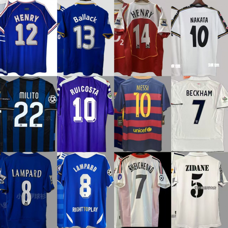 Retro Thai Version Jersey France Portugal Italy Liverpool National Team Barcelona Ac Real Madrid Football Uniform Shirt Retro Thai Version Jersey France Portugal Italy Liverpool National Team Barcelona Ac Real Madrid Football Uniform Shirt