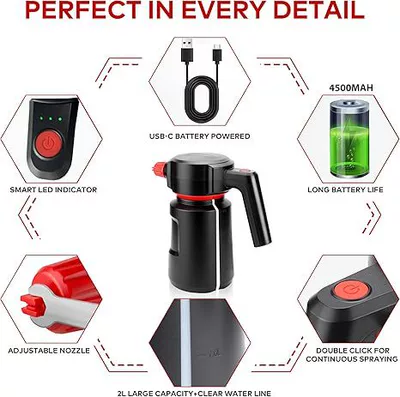 electric spray bottle 2L high-pressure water: Portable car washer