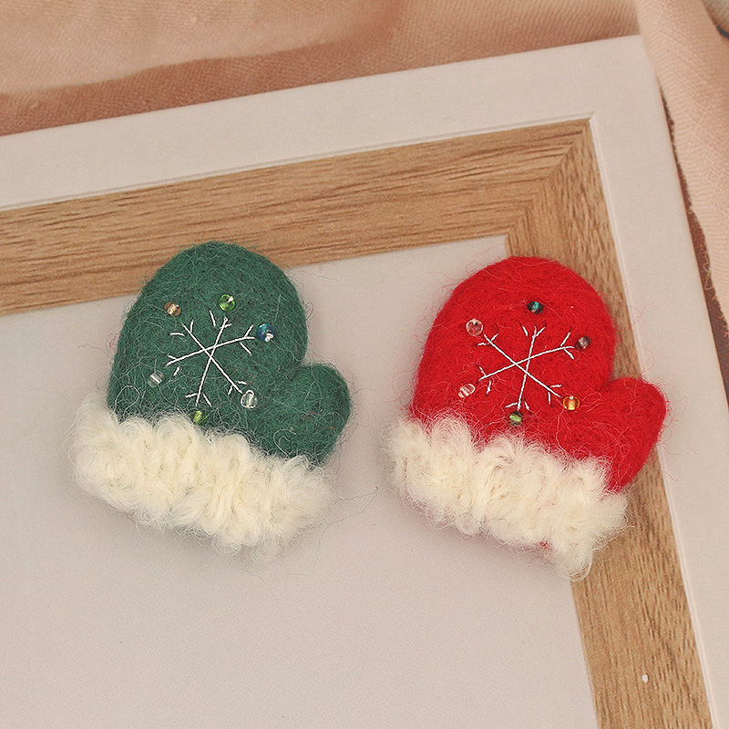 Cartoon Christmas Decoration Furry Wool Lace Gloves Christmas Tree Gifts Gift Materials Shoes and Hats Clothing Accessories