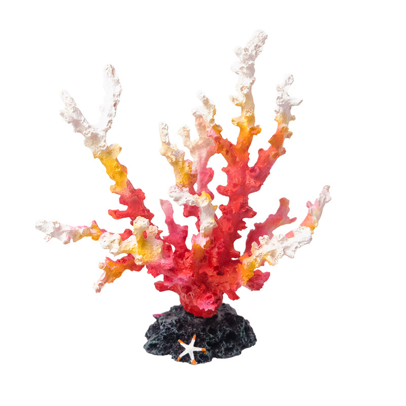 Artificial resina coral acuario decoración micro paisaje artesanía escritorio decoración natación peces jugar