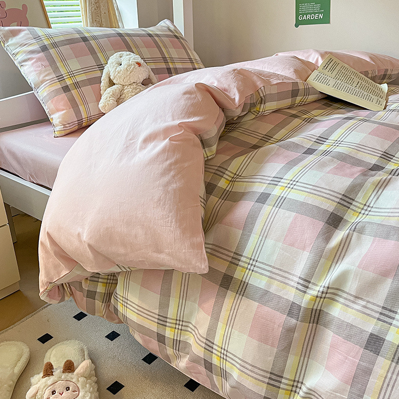 Edredón, ropa de cama, juego completo de algodón, juego completo de ropa de cama, juego de seis piezas, juego de tres piezas de colchón de dormitorio para estudiantes universitarios individuales