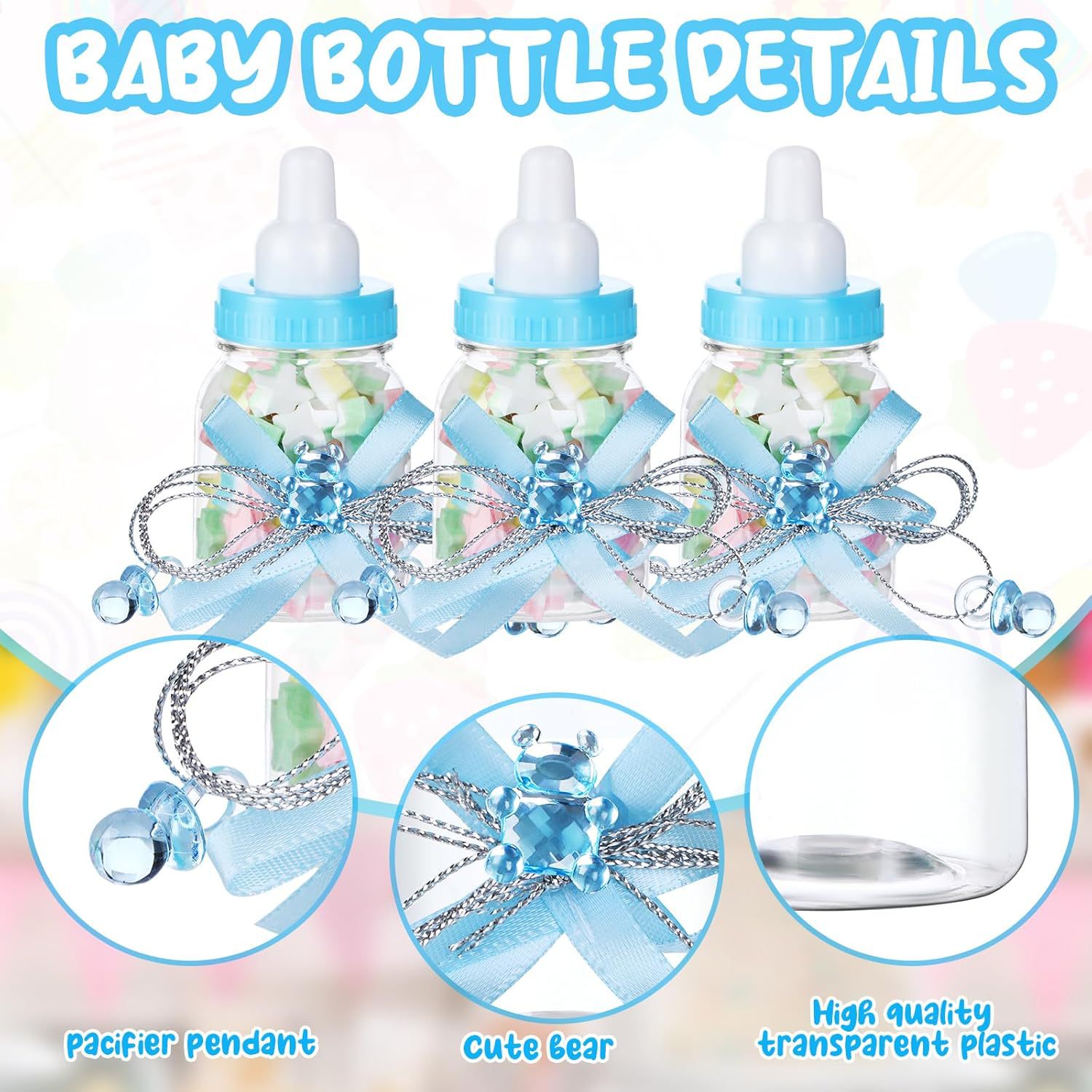 Botella de plástico mini botella de oso caja de botella de dulces bebé luna llena regalo de cumpleaños almacenamiento venta directa transfronteriza