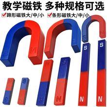 厂家现货条形喷漆教学磁铁圆环幼儿园实验教具长方形永磁铁玩具
