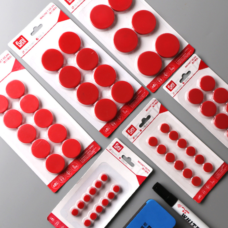 Funi colorful flat strong magnet multi-size learning office black and white board drawing board magnetic particles round magnetic nails magnetic buckle