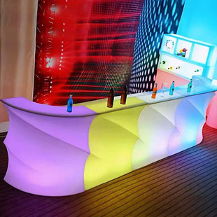Hotel Outdoor Luminous Wave Welcome Bar Table Led Furniture Table Loose Table Bar Table Dj Table Entertainment Front Desk