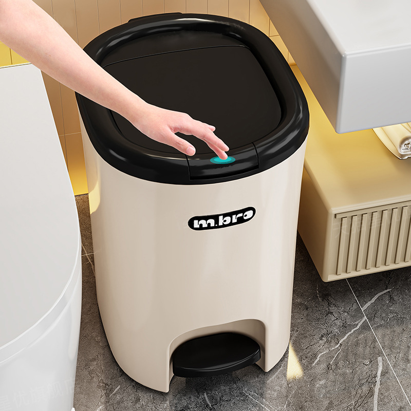 Xingyou Trash Can Household 2025 New Toilet Bathroom with Lid Living Room Kitchen Foot Pedal Large Large Capacity