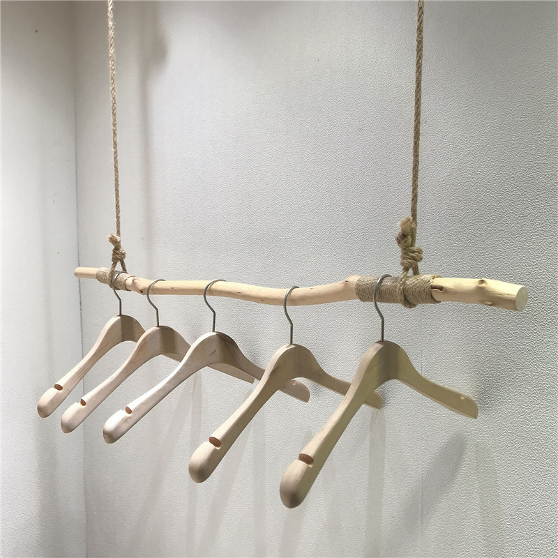 Clothing store branch hangers display hanging rack hanging women's display hanger hemp rope boom window hanging