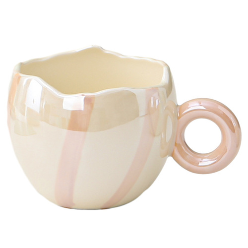 Eggshell Hand-painted Ceramic Cup Household Simple Cup Ins Style High Beauty Mug Coffee Cup Set 