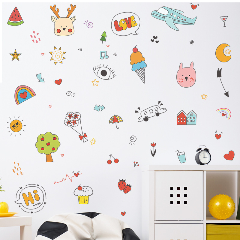 New Cartoon Animal Plant Airplane Moon Children's Bedroom Wall Stickers Wholesale Nihaojewelry display picture 5