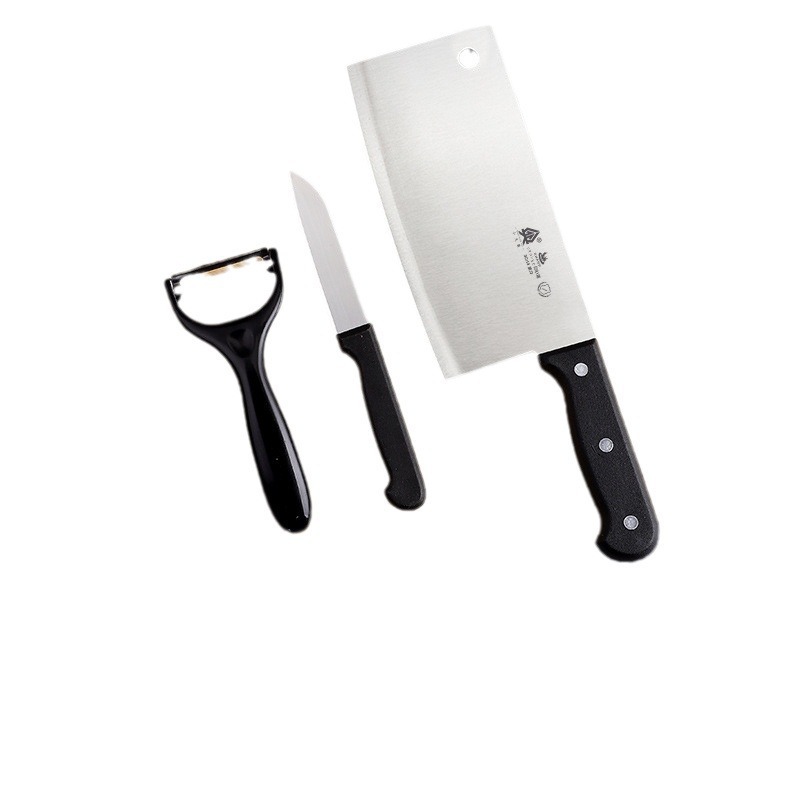 Kit de cuchillo de cocina doméstica cortar cuchillo de corte de cocina Yangjiang tres piezas set de cuchillos de bambú moldeo por inyección sin
