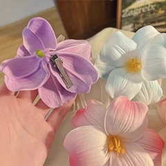 超仙仿真郁金香花朵发夹女2025年新款森系簪花发卡侧边刘海鸭嘴夹