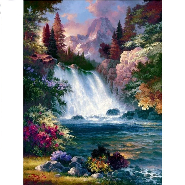 DIY алмазная живопись animal landscape pattern заказчик спальня украшение размер 20x30 размер 30x40 кружок алмазная точка алмазная комната спальня decoration картина DIY оптом