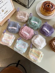 311172 毛絨新款迷你耳機包蘋果AirPods掛脖收納包便攜翻蓋耳機包