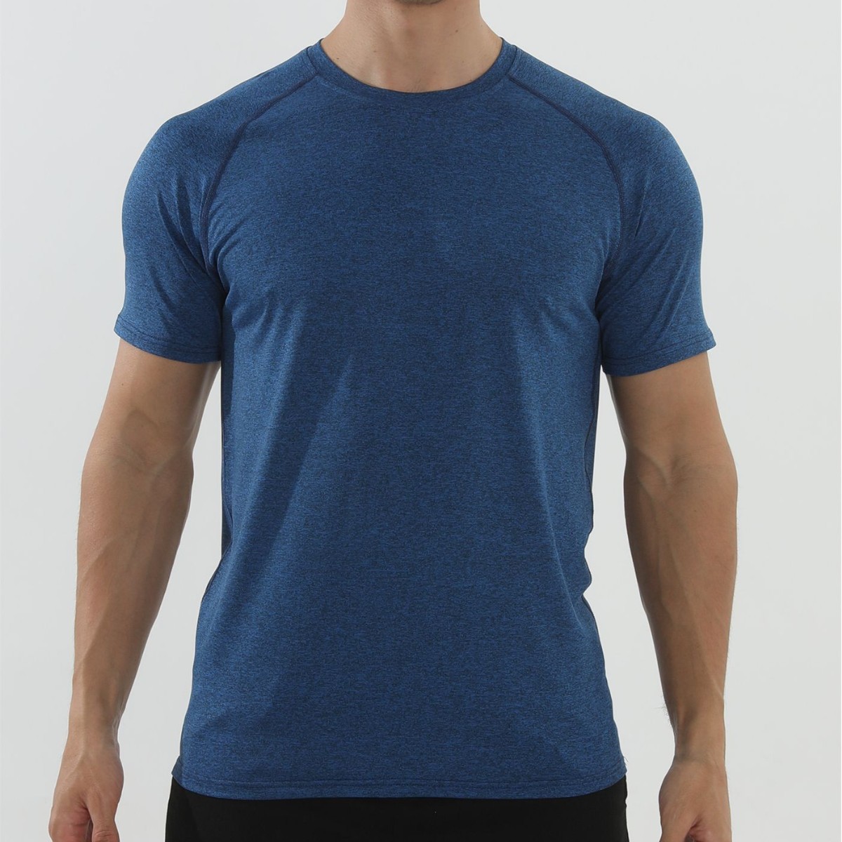 Músculos locos Fitness Fitness en verano camiseta de manga corta masculina de color sólido baloncesto corriendo Fitness entrenamiento americano image 9