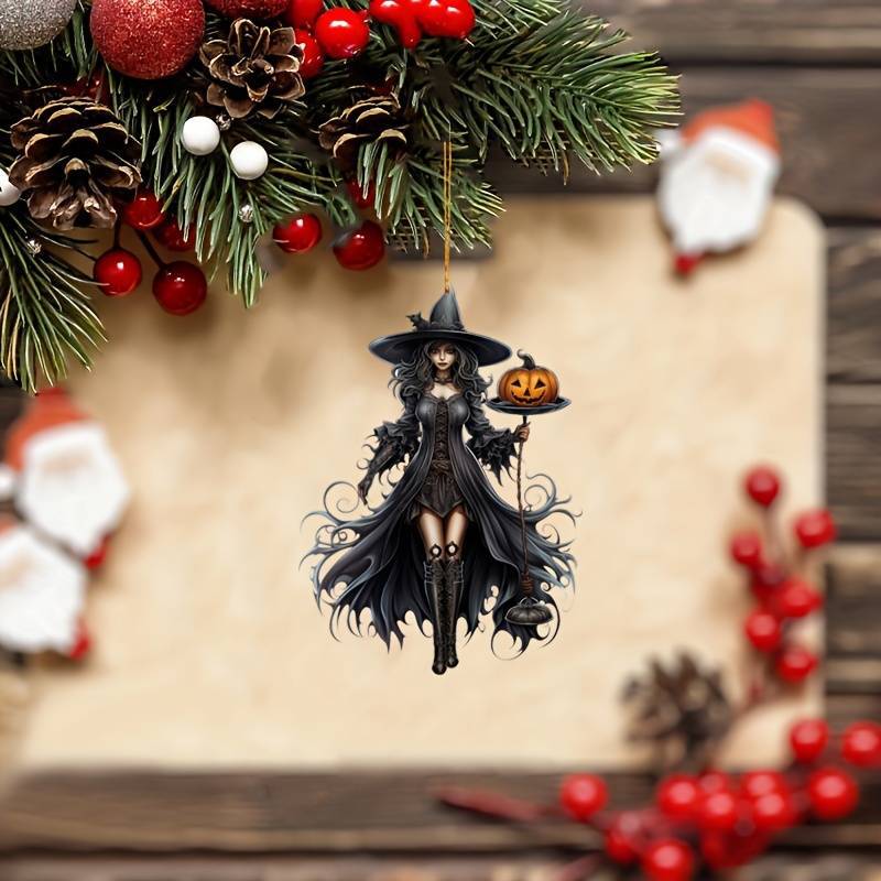 Nuevos productos de Halloween 2D guapo colgante de bruja acrílico plano transfronterizo colgante de automóvil decoración para el hogar