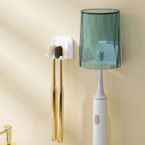 Electric toothbrush holder without drilling bathroom sink cup set storage wall-mounted bathroom toothbrush rack