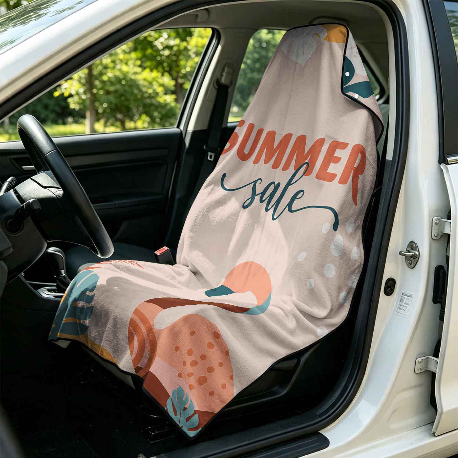 Summer bath towel and car seat cover 2-in-1, ultra-fine fiber outdoor beach and car dual-use universal seat cushion