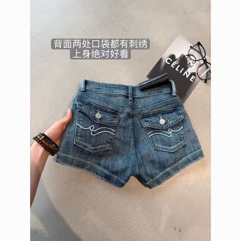 American street style retro sexy fitted low-waist mini denim shorts for women American street style retro sexy fitted low-waist mini denim shorts for women