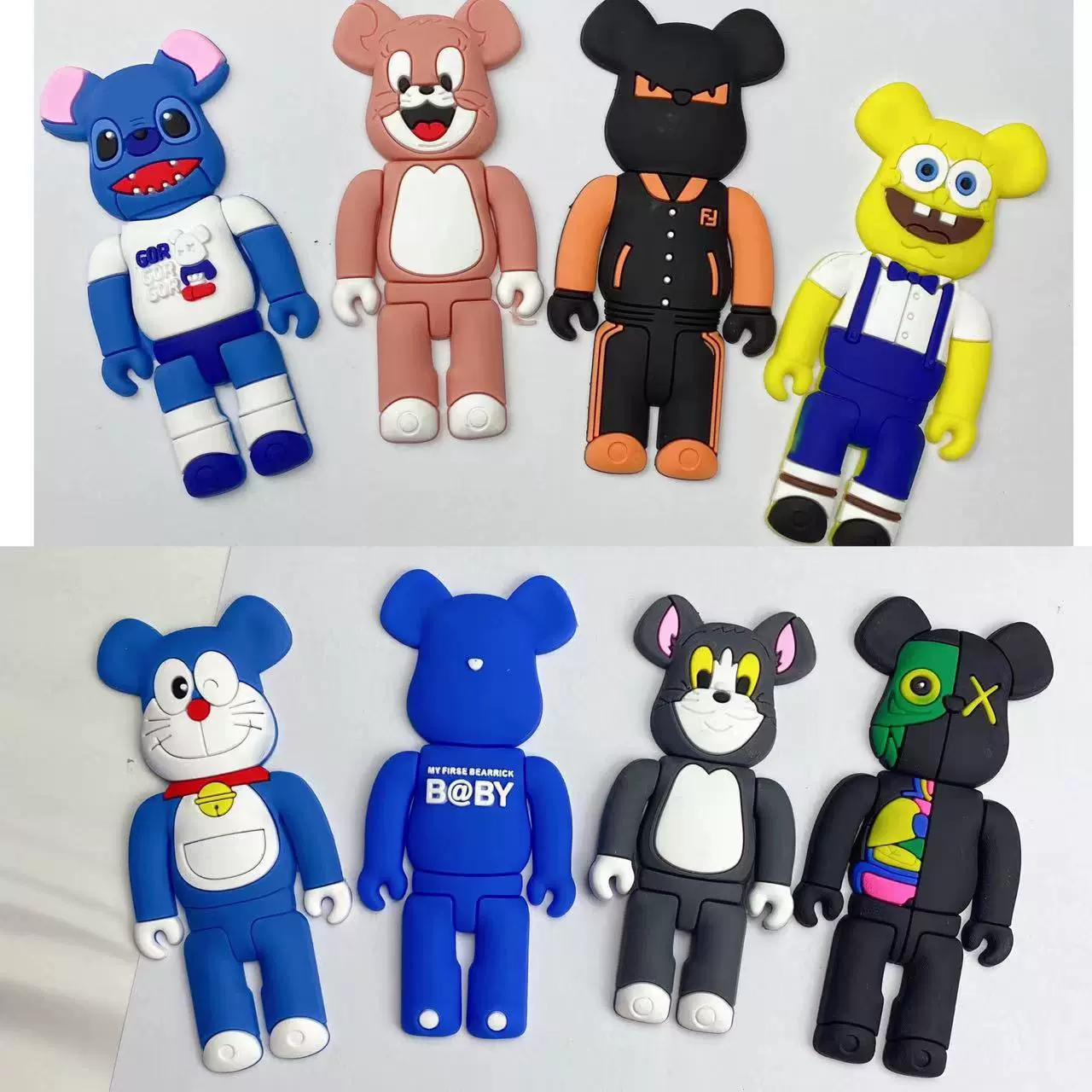 潮牌kaws公仔车饰品驾驶本零钱包立体小鸭出生证手机壳暴力熊贴