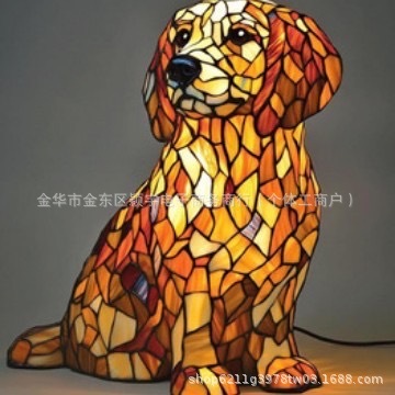 跨境新款狗系列树脂摆件LED小夜灯艺术动物雕像创意家居桌面装饰|undefined