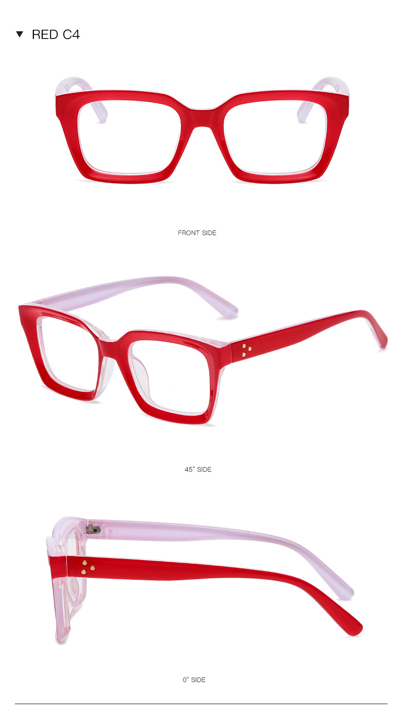 Simple Style Solid Color Pc Square Patchwork Full Frame Optical Glasses display picture 14