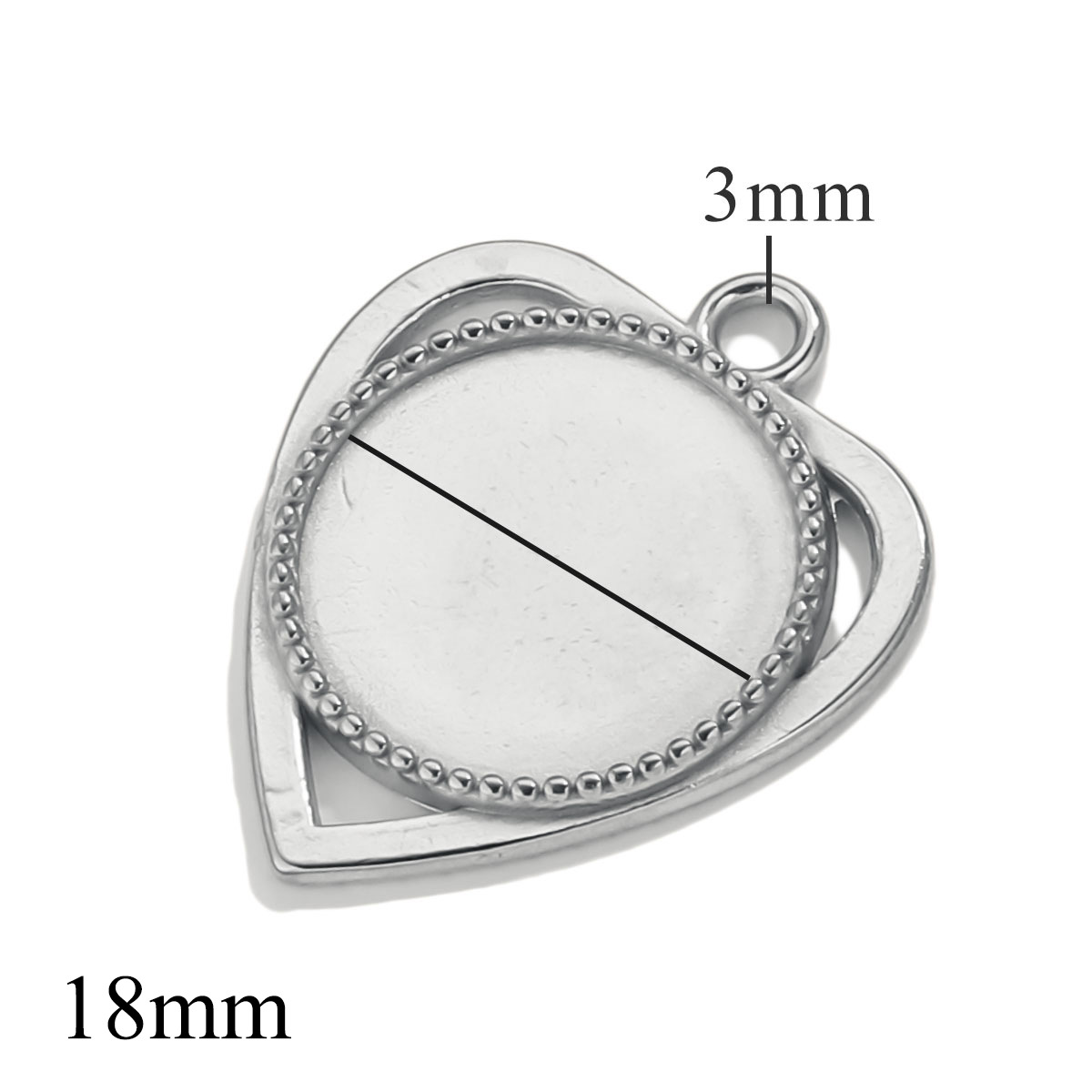 Accesorios de joyería DIY de acero inoxidable redondo tiempo gemas de encaje base 20mm colgante chapado al vacío manual