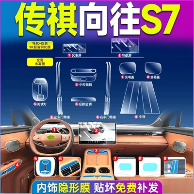 Gac Trumpchi Xiangwang S7 Interior Protective Film, Central Control Screen Tempered Film, Automotive Accessories, Modification Parts, Legend