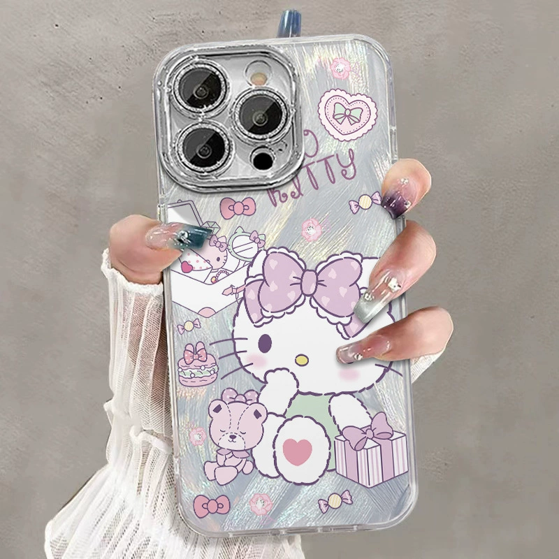 Huawei, Honor, Hello Kitty, Xiaomi, совместимый чехол с бантом, мультяшный объектив