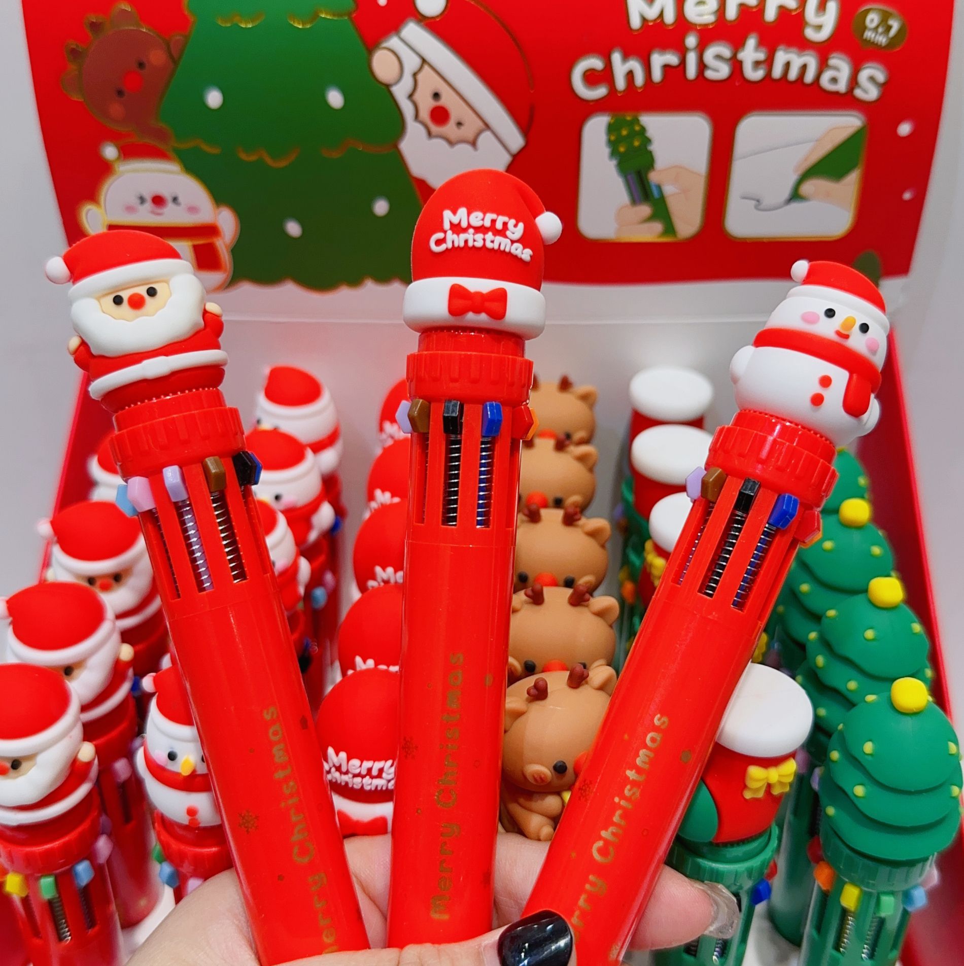 1 Set Snowman Learning School Christmas Plastic Cute Gel Pen display picture 2