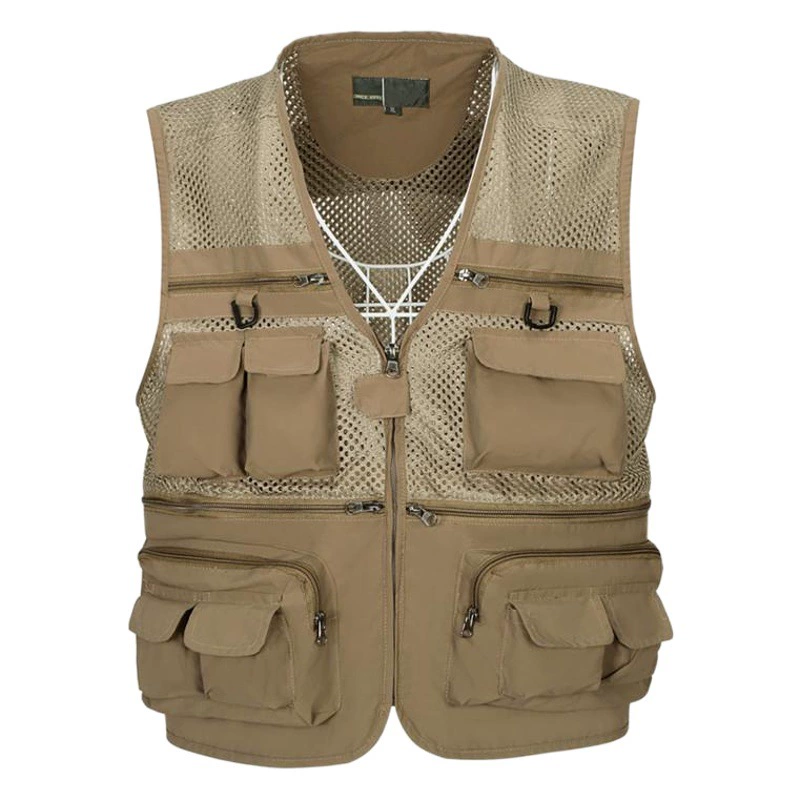 Поколение летних мужчин среднего возраста сетчатый жилет рыболовный жилет фотографа жилет с карманом жилет 65