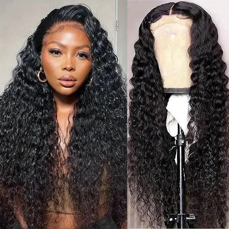 Fashionable Lace Trimmed Synthetic Wigs Small Curls Body Wave Hair Extensions Average Size Curly Clip-in_voghion.com