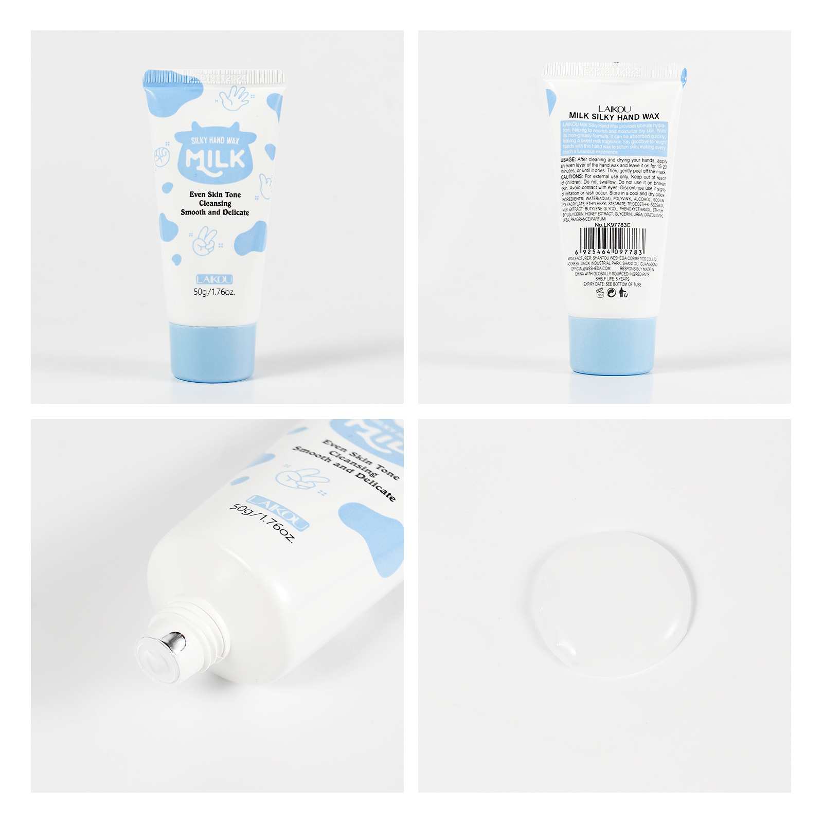 Cross-border LAIKOU Milk Smooth Hand Wax 50g Hydrating and Moisturizing Exfoliating Hand Care Manufacturer in stock Application Scenario
