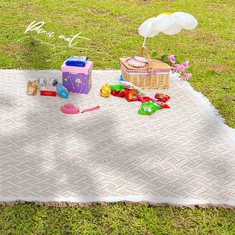 INS estilo alfombra de picnic al aire libre camping manta mantel almuerzo manta alfombra cubierta paño sofá toalla picnic césped Mat paño
