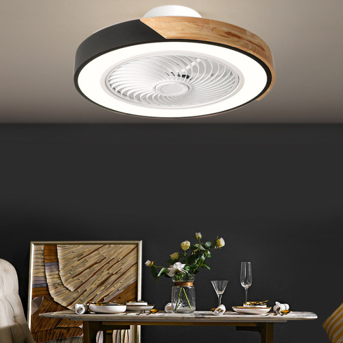 New quiet ceiling fan lamp bedroom pendant light with fan chandelier Nordic smart invisible ceiling fan light restaurant light