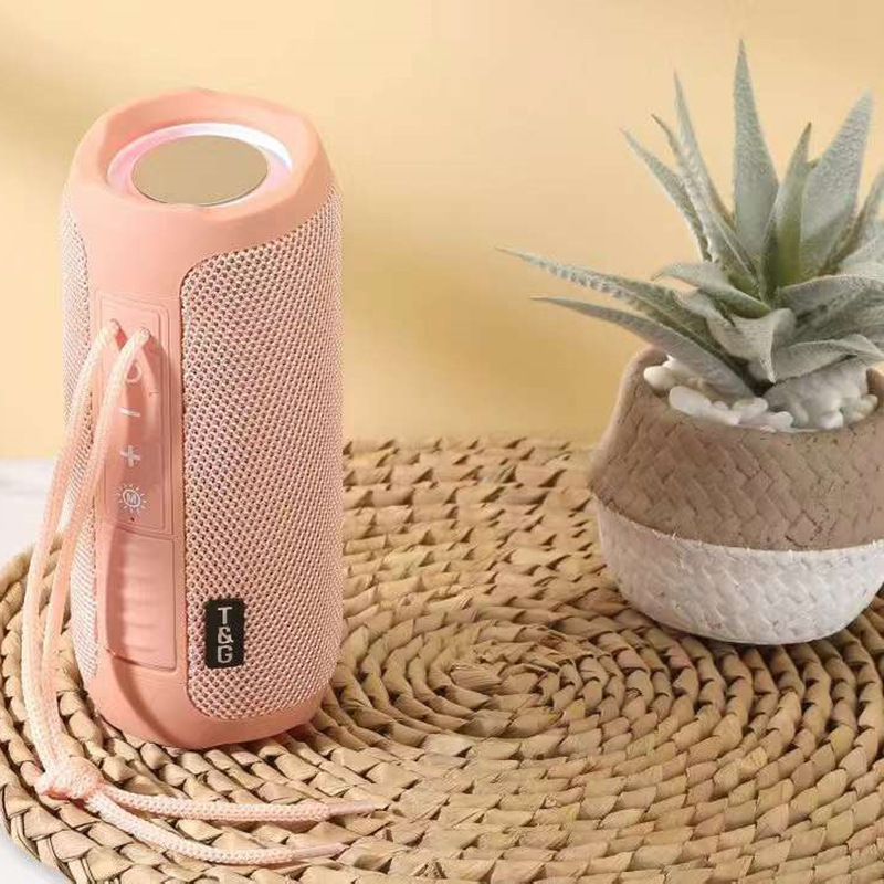 Cross-border e-commerce TG227 colorful lights outdoor waterproof subwoofer dual-vibration membrane portable card call Bluetooth speaker