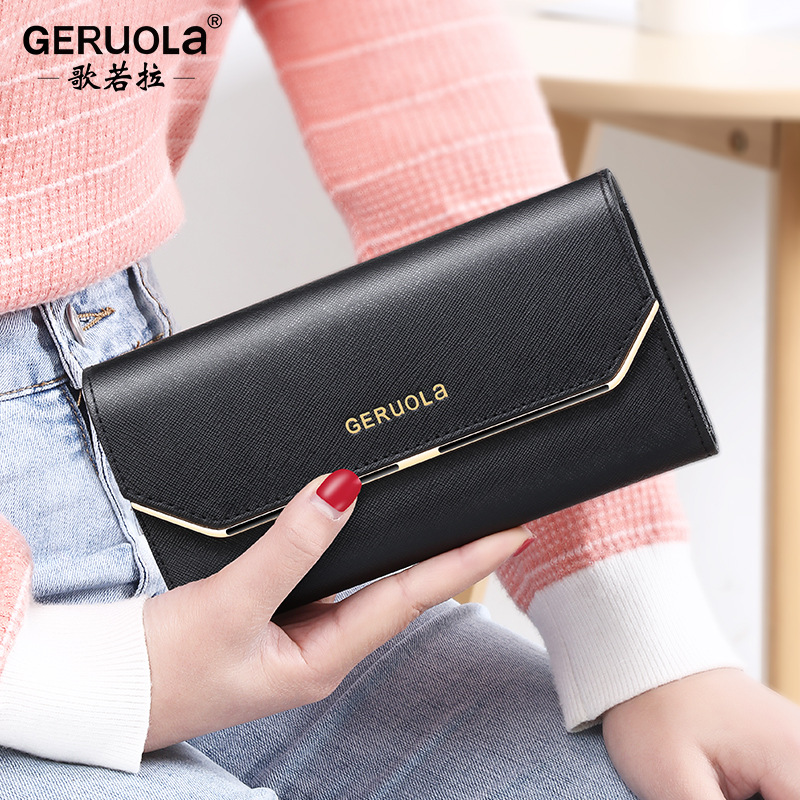 Cartera larga para mujer de cuero genuino – gran capacidad, múltiples compartimentos