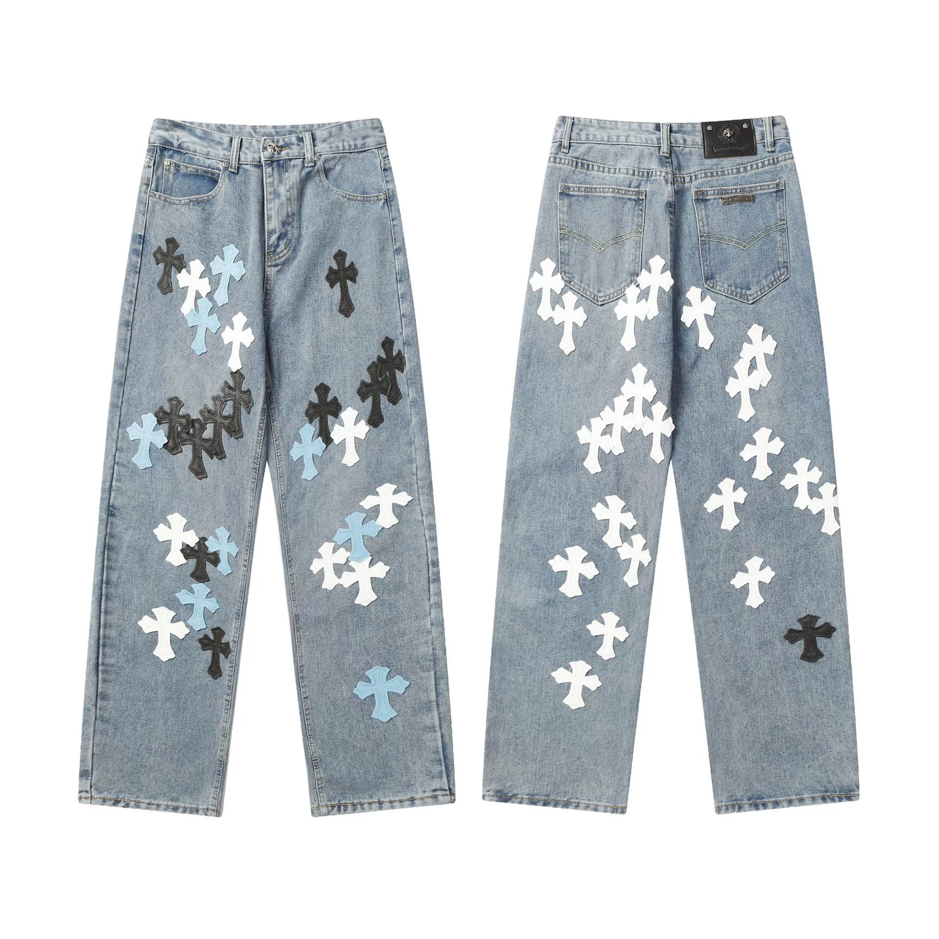 Джинсы из денима для любимой, с вышивкой, oversize, оптовая продажа
