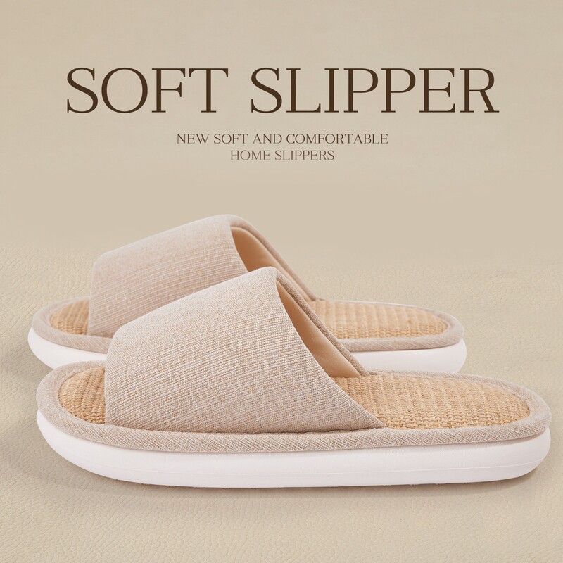 Cotton and Linen All-Season Slippers, Sweat-Absorbent Indoor Home Slippers, Spring Wooden Floor Indoor Home Linen Slippers, Women's Thick-Soled Slippers Cotton and Linen All-Season Slippers, Sweat-Absorbent Indoor Home Slippers, Spring Wooden Floor Indoor Home Linen Slippers, Women's Thick-Soled Slippers