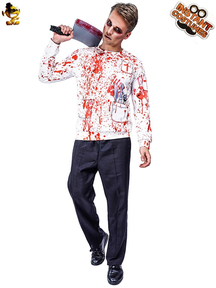 Gran hombre horror sangriento cirujano etapa traje Halloween fiesta ropa rendimiento traje mascarada traje