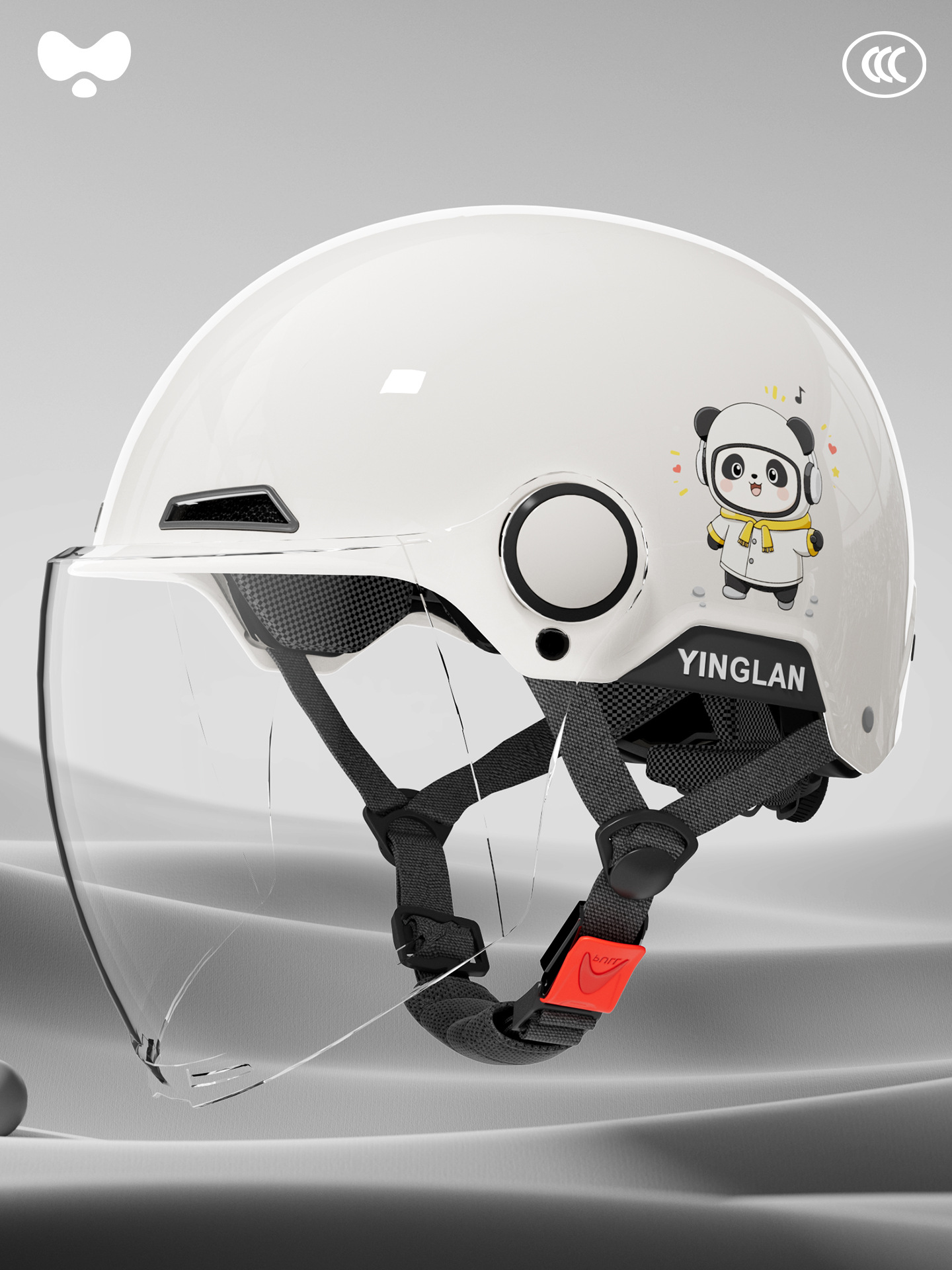 Light Warm Universal, Universal Motosiklet kaskı (dəbilqə) - 3c-rock-bear-transparent-long-mirror-class-a-new-national-standard-one-size