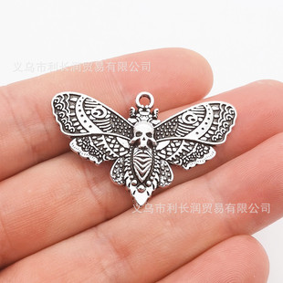 European and American Hot Selling Retro Gothic DIY Zinc Alloy Accessories Moth Skull Pendant Accessories Fit Necklace Earrings
