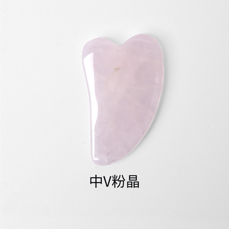 天然粉水晶刮痧板水晶原石矿石工艺品创意礼品宝石疗愈石按摩美容|undefined