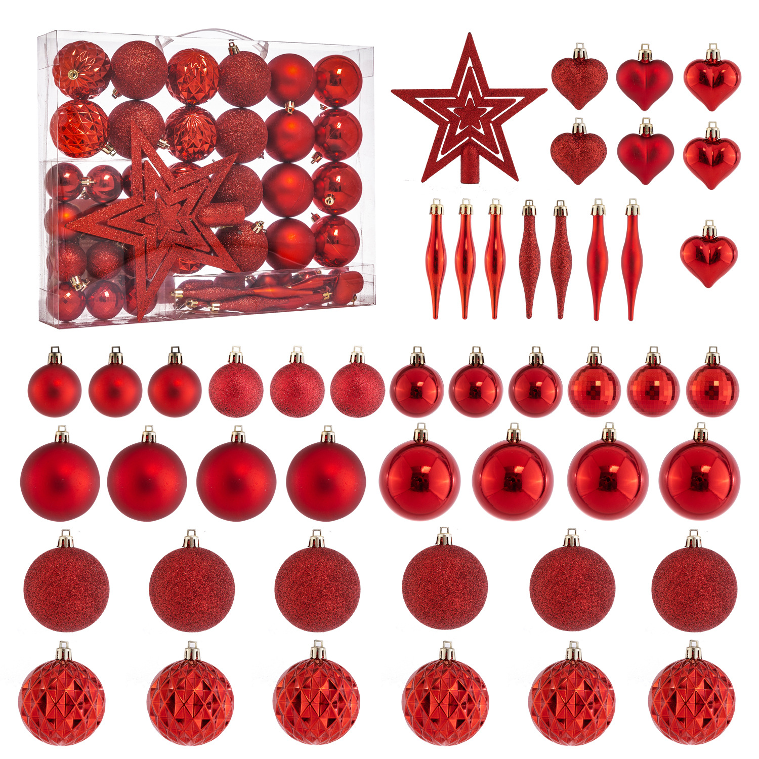 red christmas ornaments for tr