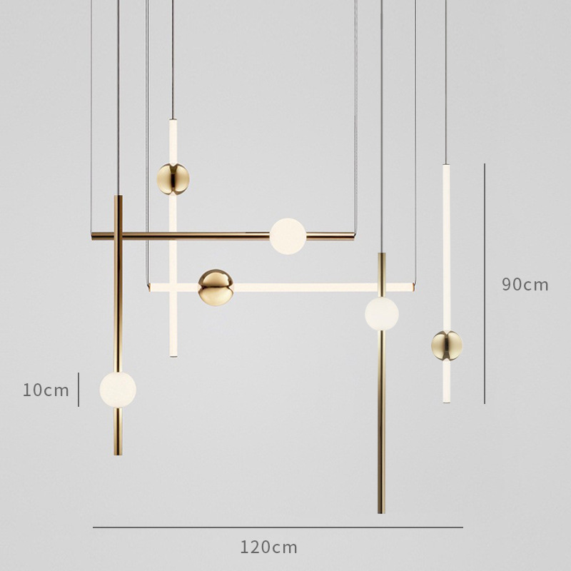 Casa de lámpara de cama combinada luminosa simple dormitorio comedor esfera de luz diseñador de casa modelo moderna