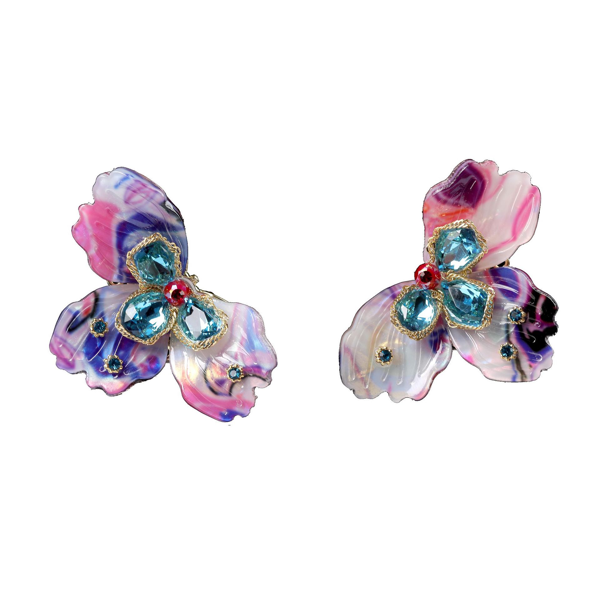 1 Pair Quantity Daily Occasion 1 Pair Elegant Flower Resin Ear Studs